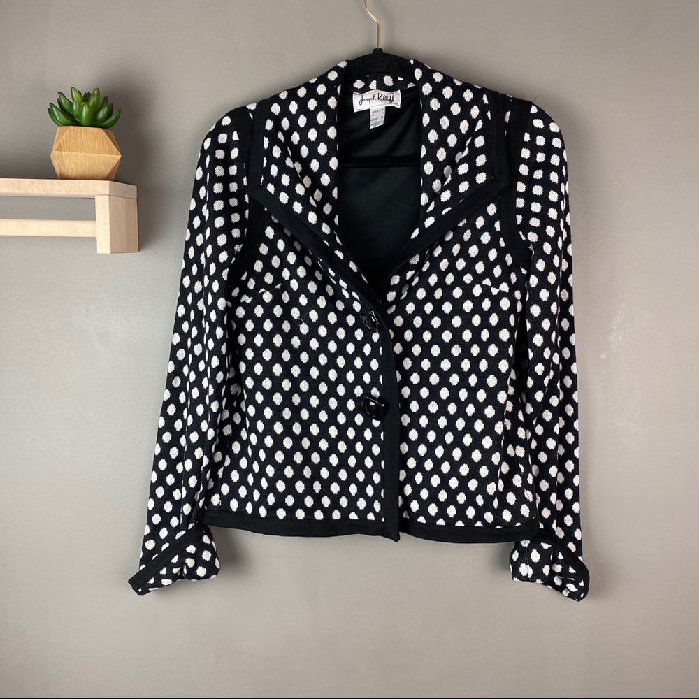 Joseph Ribkoff black and white sweater jacket sz 8